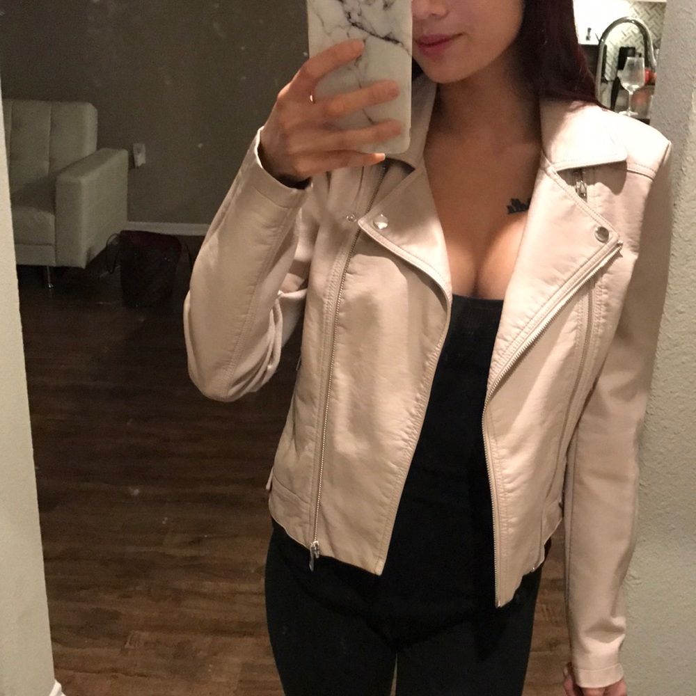 Nude leather jacket